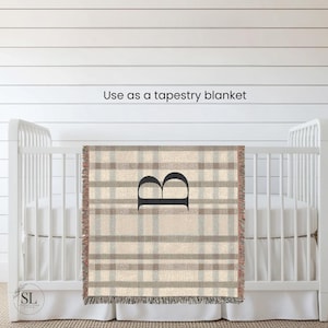 Plaid Woven Cotton Throw Blanket: Modern Farmhouse Decor