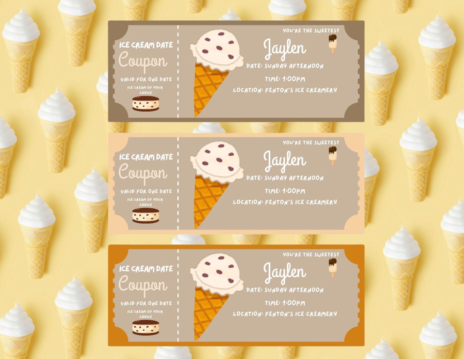 Ice Cream Date Coupon Template Canva Editable Etsy Ice Cream Date Coupon Template Canva Editable Etsy