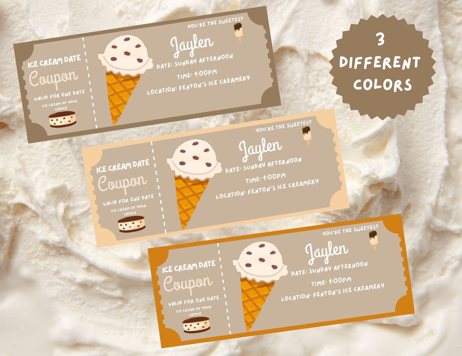 Ice Cream Date Coupon Template Canva Editable Etsy Ice Cream Date Coupon Template Canva Editable Etsy