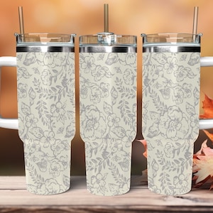 Intricate Floral Seamless Laser Svg, 40oz Tumbler Full Wrap Laser Svg, Laser Engraved Svg, Tumbler Laser File, Laser Svg For Tumbler