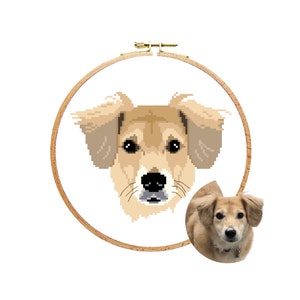 Custom PDF Cross Stitch Pattern: Dog Portrait