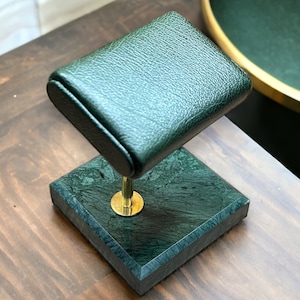 Watch stand, watch stand marble, watch box, Italian leather, watch stand marble, Watch Stand for men, Palm Green Stand, father's day gift