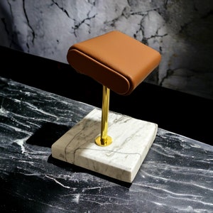 Watch holder, watch stand, watch box , Italian leather, watch stand marble, Watch Stand for men, handmade gift, father's day gift