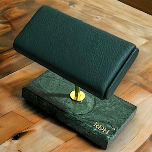 Watch box double, personalized watch stand, watch box, luxury watch stand, Watch Stand for men, Green marble, handmade, Father's day gift