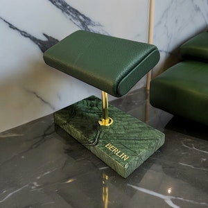 Watch stand double, personalized watch stand, watch box, luxury watch stand, Watch Stand for men, Green marble, handmade gift father's day
