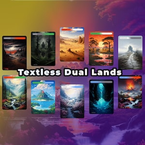 Proxies de tierras duales originales de MTG, tierras duales foil sin texto para Magic The Gathering, colección completa (10 cartas)
