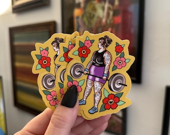 Weightlifting Babe Sticker