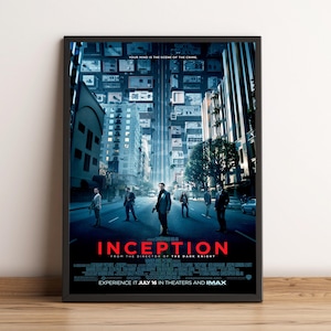 Poster di Inception, stampa del film, arte murale, arredamento per la casa, regalo per gli appassionati di cinema