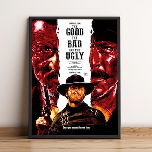 The Good the Bad and the Ugly Poster, Filmdruck, Wandkunst, Home Decor, Geschenk für Filmfans