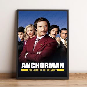 Anchorman Poster, Movie Print, Wall Art, Home Decor, Gift for Film Fans