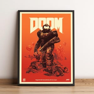 Doom Poster, Spiel Druck, Wandkunst, Home Decor, Geschenk für Gamer