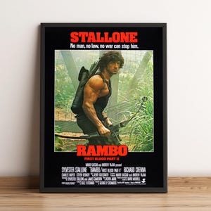 Pôster de Rambo, impressão de filme, arte de parede, decoração para casa, presente para fãs de cinema