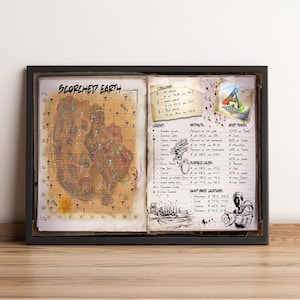 ARK-survivalkaartposter, gameprint, kunst aan de muur, woondecoratie, cadeau voor gamers
