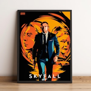 James Bond Skyfall Poster, Movie Print, Wall Art, Home Decor, Gift for Film Fans