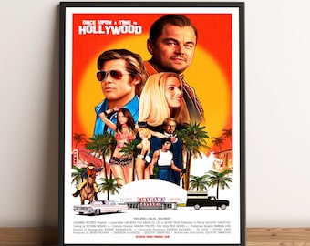 Once Upon a Time in Hollywood Poster, Movie Print, Wall Art, Home Decor, Gift for Film Fans