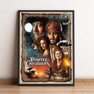Pôster de Piratas do Caribe, impressão de filme, arte de parede, decoração para casa, presente para fãs de cinema nº 2