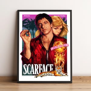 Scarface Poster, Movie Print, Wall Art, Home Decor, Gift for Film Fans