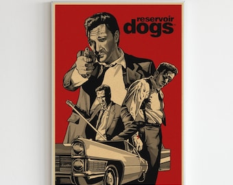 Reservoir Dogs Retro Poster, Harvey Keitel Wall Art, Crime Film Vintage Print, Gift for Movie Lovers