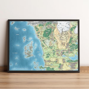 Kaartposter Dungeons and Dragons, gameprint, kunst aan de muur, woondecoratie, cadeau voor gamers
