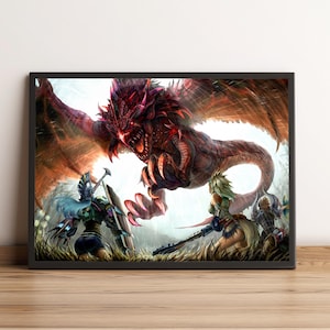 Monster Hunter World Poster, Game Print, Wall Art, Home Decor, Gift for Gamers