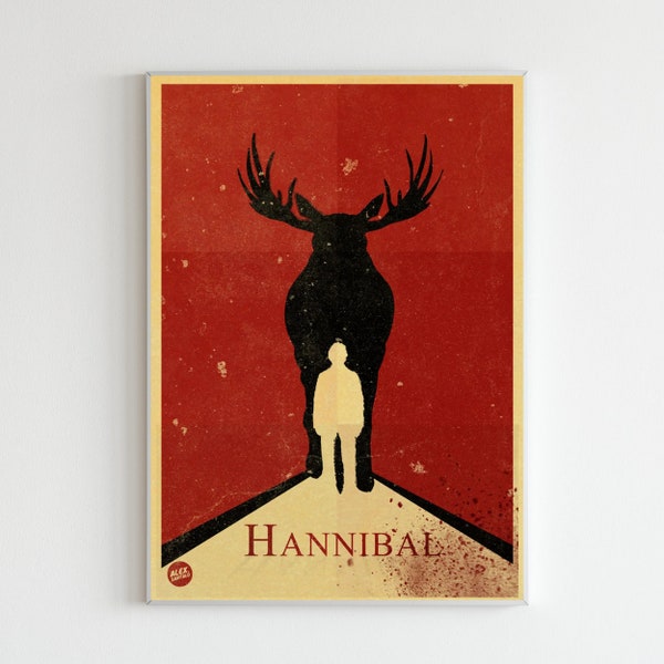Hannibal Retro Poster, Hannibal Lecter Wandkunst, Serie Vintage Print, Geschenk für Fernsehserienliebhaber