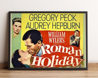 Roman Holiday Poster, Movie Print, Wall Art, Home Decor, Gift for Film Fans