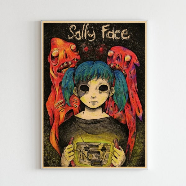 Sally Face Retro Poster, Sal Fisher Wall Art, Game Vintage Print, Gift for Game Lovers