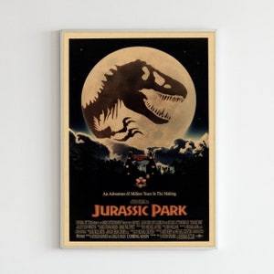 Jurassic Park Retro Poster#2, Jurassic Wall Art, Sci-Fi Film Vintage Print, Gift for Movie Lovers