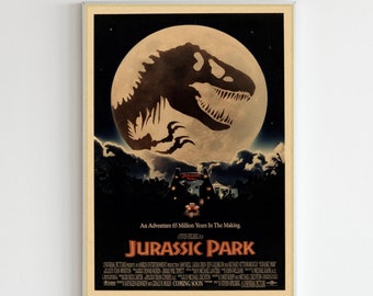 Jurassic Park Retro Poster#2, Jurassic Wall Art, Sci-Fi Film Vintage Print, Gift for Movie Lovers