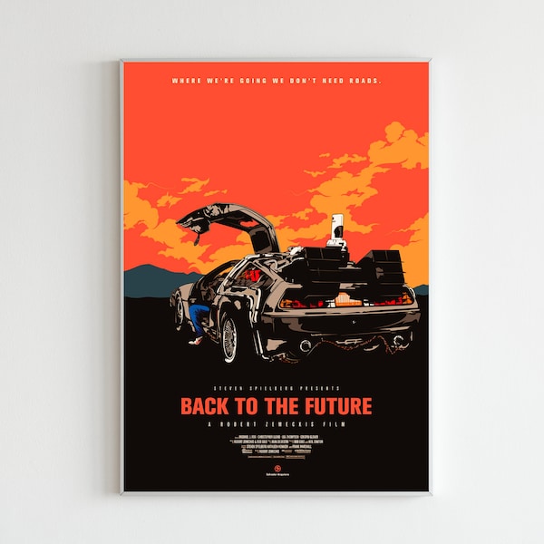 Back to the Future Retro Poster, Michael J. Fox Wall Art, Sci-Fi Film Vintage Print, Gift for Movie Lovers