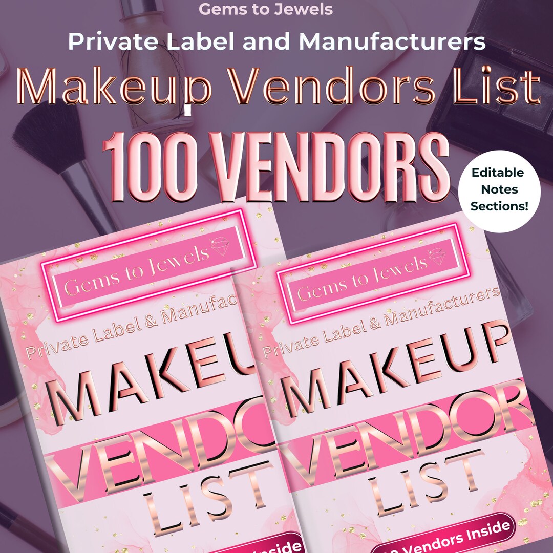 Makeup Vendors List Ebook Etsy