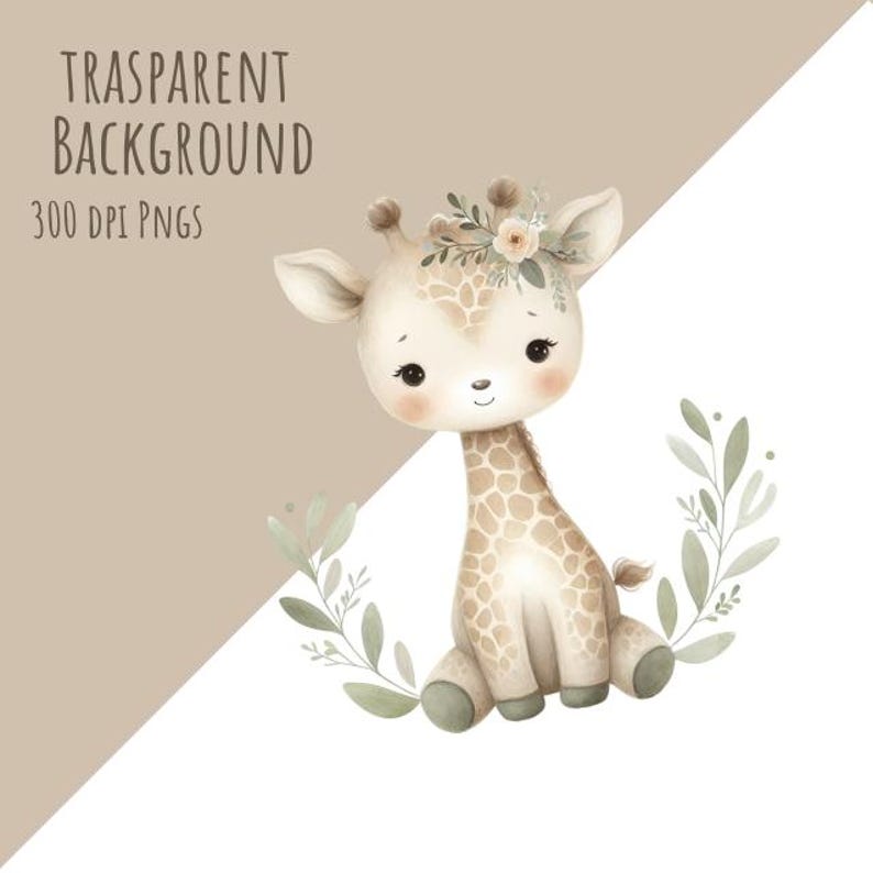 Boho Baby Animal Clipart Bundle PNG, Cute Baby Bundle, Hand Drawn Baby ...