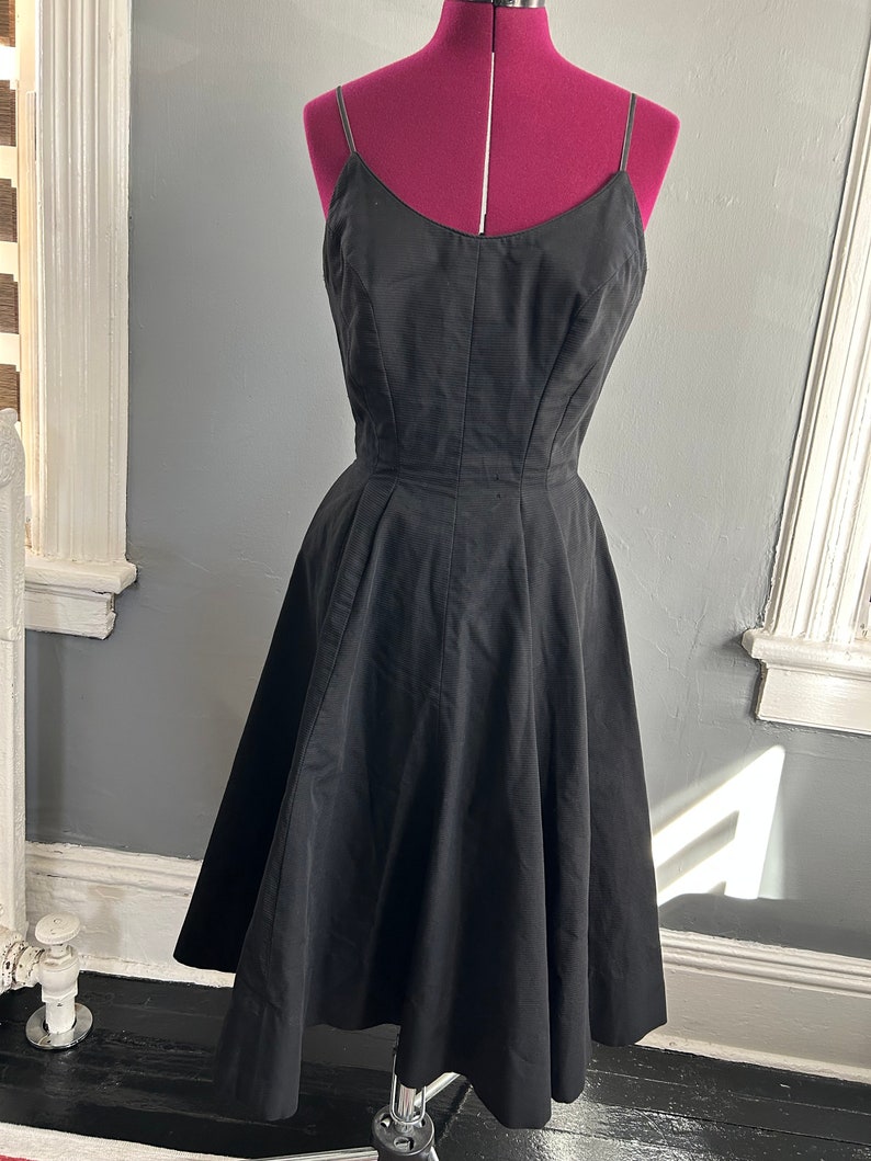 Cocktail Dress 1950s Ruth Starling Heavy Black Cotton - Etsy