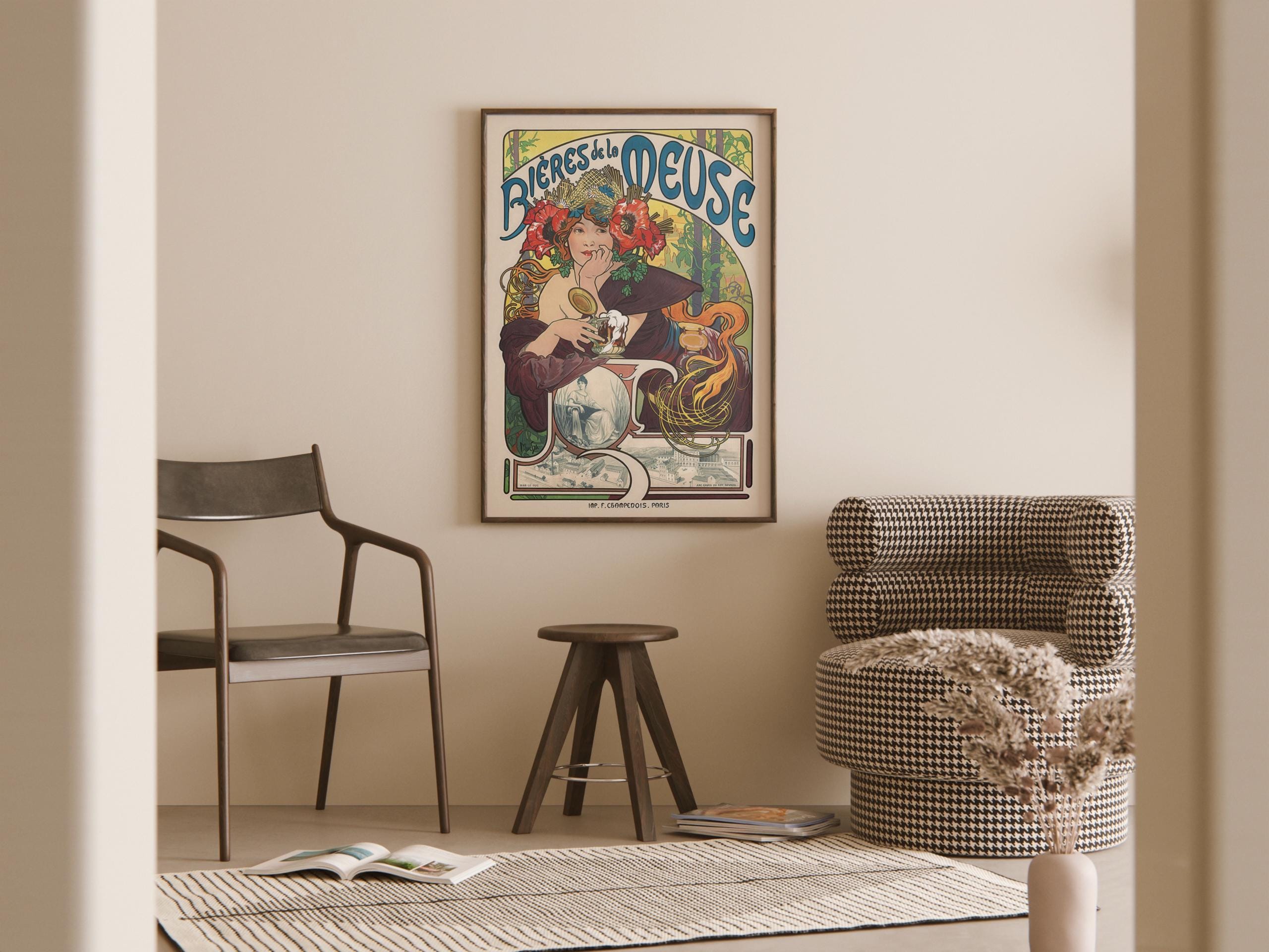 Vintage 1900's French Poster Advertisement Bieres De La Meuse 20x30 Reproduction