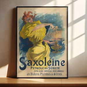Jules Chéret “Saxoléine” Poster Print | 1895 Art Nouveau Paris Advertising | Vintage French Belle Époque Wall Art