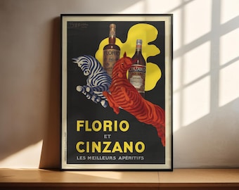 Posterprint Cinzano Vermout – Florio et Cinzano – Leonetto Cappiello | Art nouveau vintage reclame | Kunst barwagen