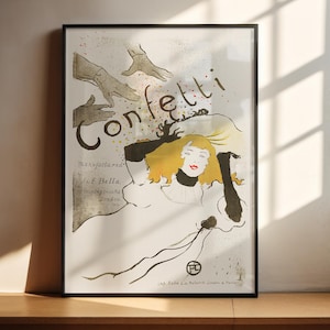 Confetti Henry de Toulouse-Lautrec vintage french art nouveau poster print
