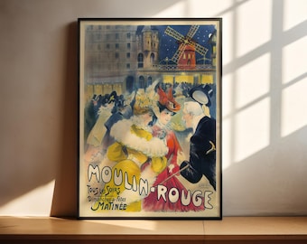 Paul E. Villefroy Moulin Rouge 1900 vintage french advertisement poster reproduction print