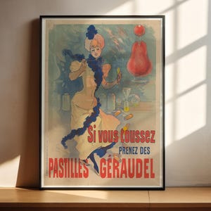 Jules Cheret Pastilles Geraudel Vintager französischer Kunstplakatdruck