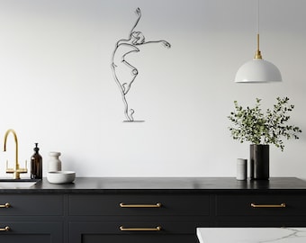 Ballet Dancer Metal Wall Art, Modern Dance Sculpture, Metal Dancer Decor, Minimalist Wall Art, Line Art Decor, Gift for Dance Lovers