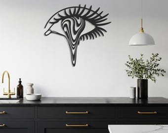 Abstract Eye Metal Wall Art, Modern Line Eye Decor, Minimalist Eye Sculpture, Eye Wall Decor, Unique Decor, Wall Hangings, Gift for Home