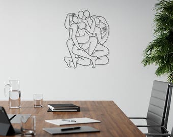 Abstract Women Wall Art, Female Body Metal Wall Decor, Modern Line Art Sculpture, Feminine Wall Sign, Empowerment Art, Gift for Her