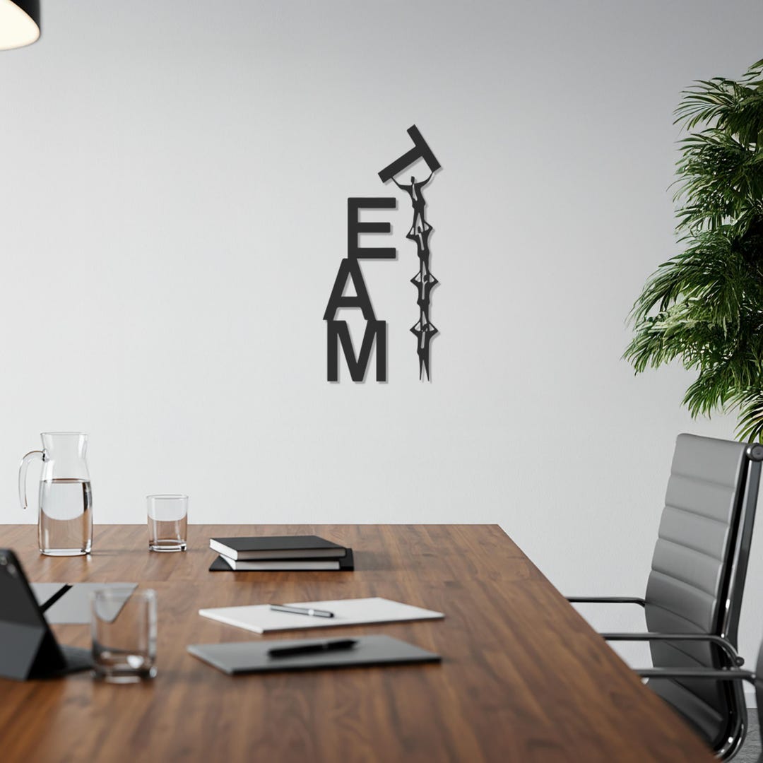 Teamwork Metal Teamwork Metal Wall Art – Inspirational Silhouette Sign With People ...