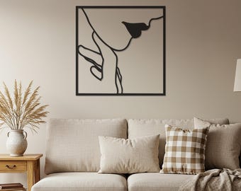 Zeitgenössisches Gesicht Metallwandkunst, moderne Linie Zeichnung Skulptur, minimalistisches Metalldekor, abstraktes Gesichtskunst, Geschenk für Kunstbegeisterte