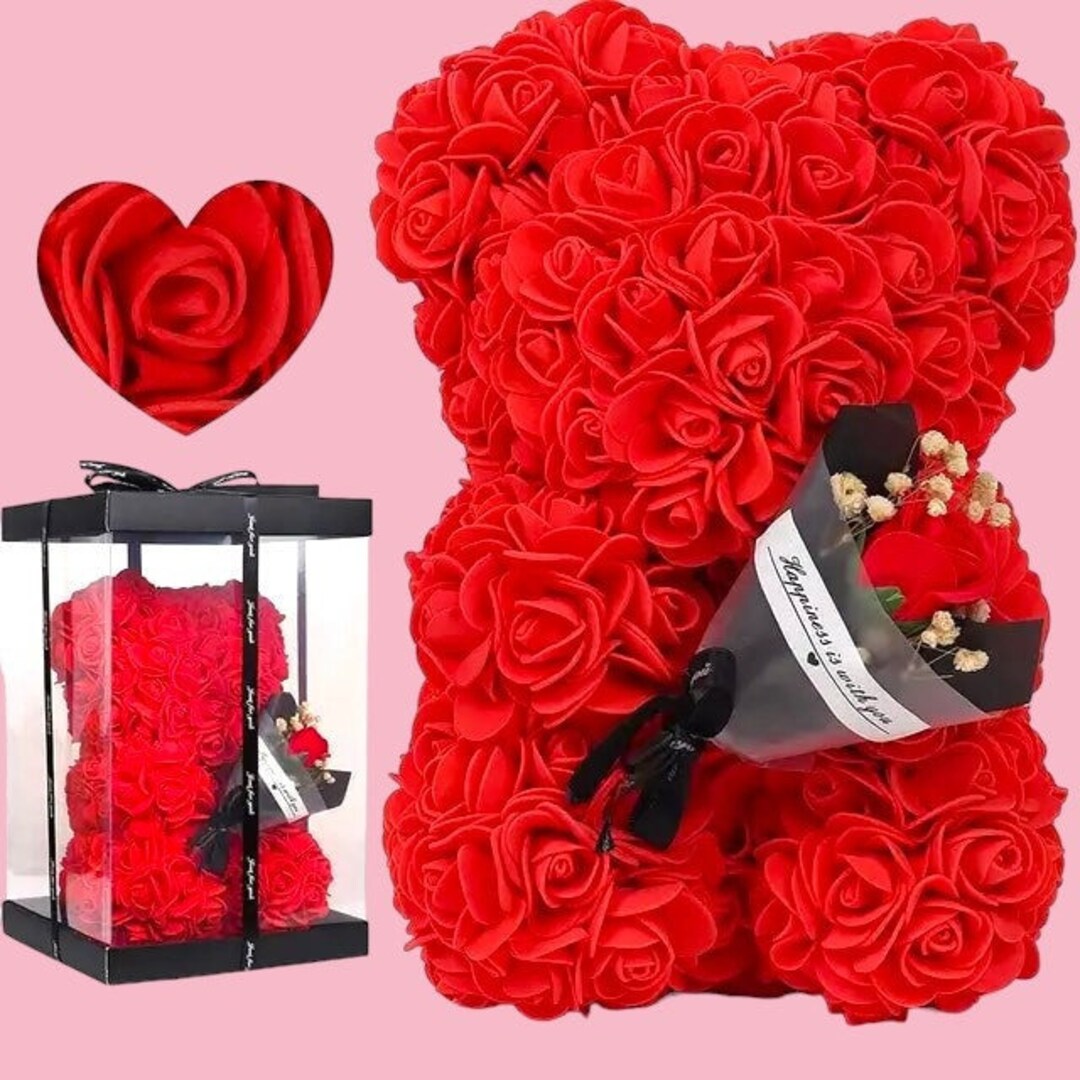 25cm Rose Bear in Gift Box for Valentine's Day - Etsy