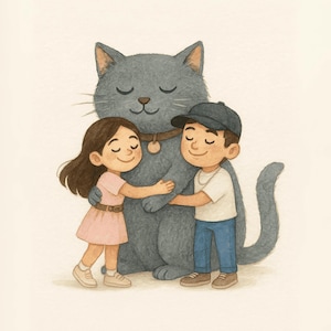Couple Illustration, Pet and Owner Custom Portrait, Cute Family Drawing, Personalized Gift, Portrait from Photo