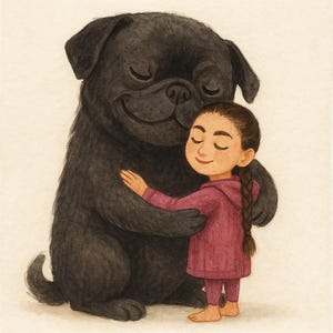 Custom Pet Illustration, Pet and Owner Custom Portrait, Cute Family Drawing, Personalized Gift, Portrait from Photo