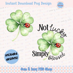 Kein Glück Einfach Gesegneter St. Patrick's Day Png Sublimationsentwurf, St. Patty's Day Png, christliches irisches gesegnetes Hemd, Lady Bug Png