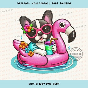 Französische Bulldogge Png, Strand Vibes Png, Sommer Sublimation, Faux Stickerei, Urlaub Png Designs, Hundemutter, Hundeliebhaber Png, Hundeaufkleber, DTF