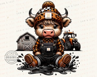 Highland Cow Png, Highland Cow Design, Cow Sublimation, Western Png, Cow Bundle, Highland Cow Art, Western Sublimation, DTF, Cute Cow Png